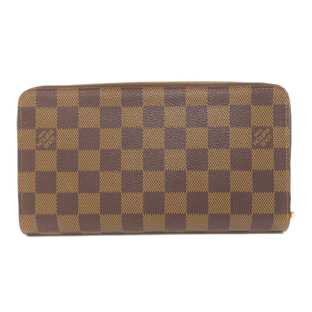 Louis Vuitton Zippy Organizer Damier Long Wallet Canvas Brown